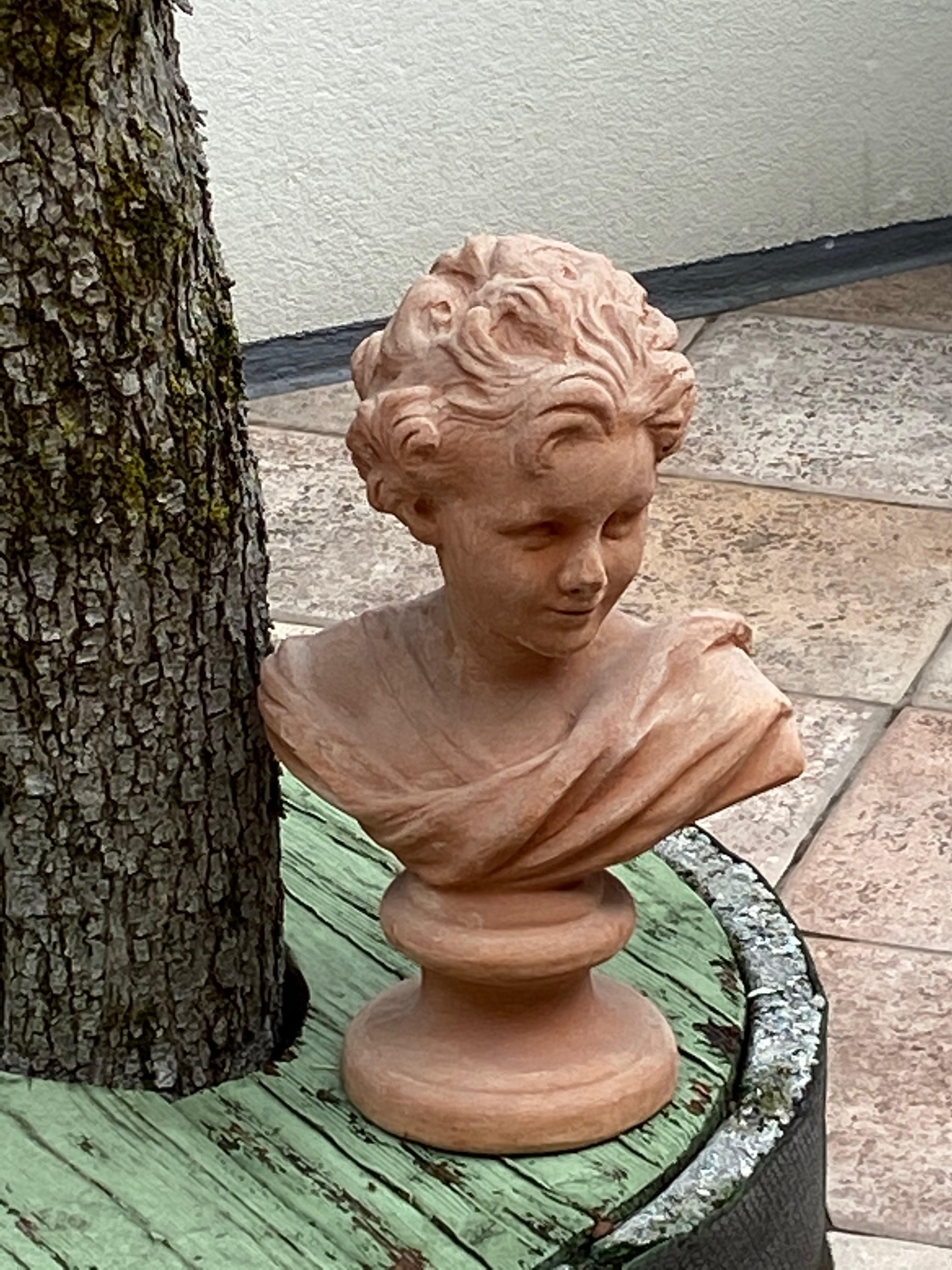20th Century Terracotta Bust of Italian Nobility, Italy Vintage For Sale 8