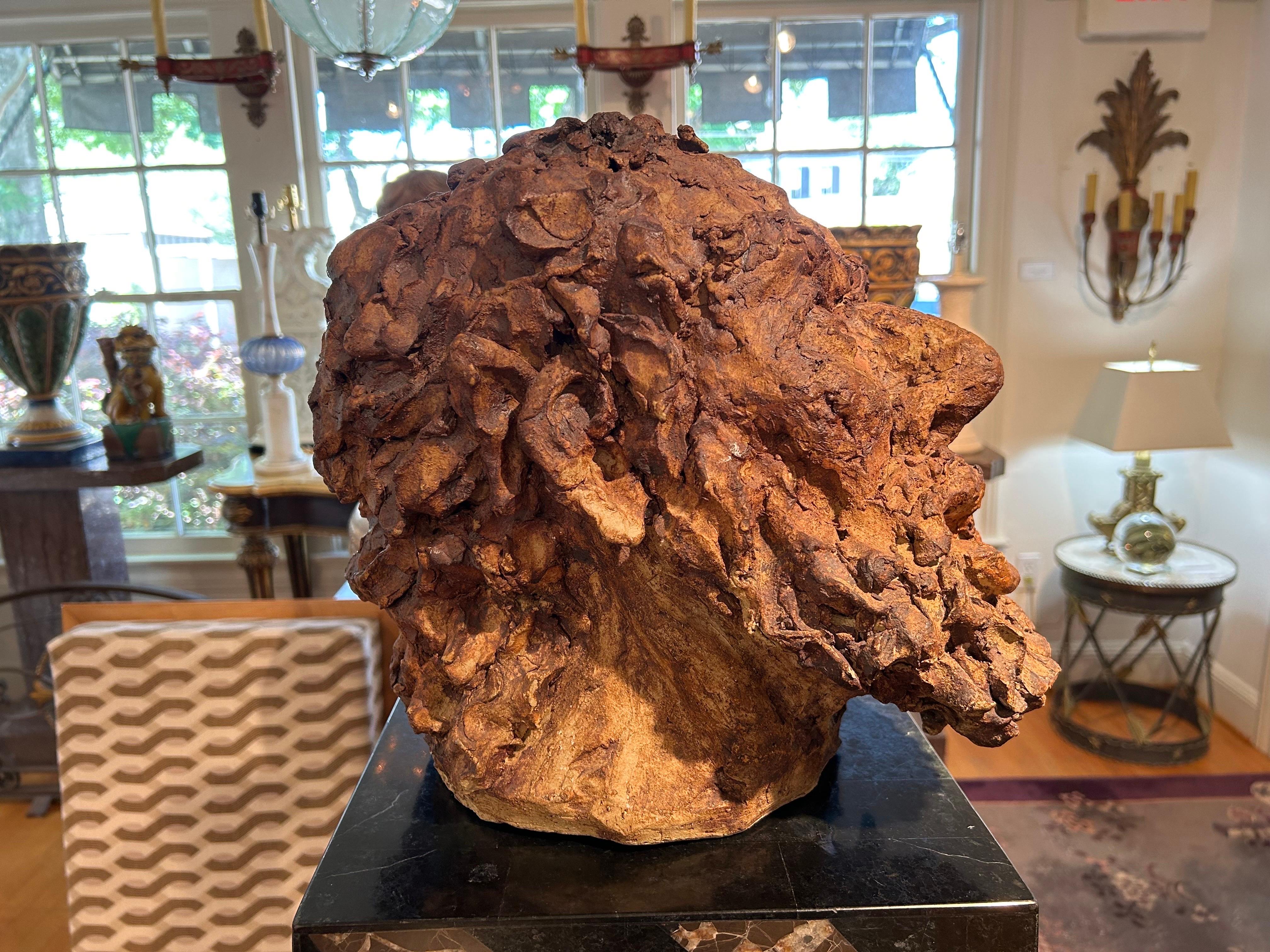 20th Century Terracotta Bust Sculpture Of A Classical Greek In Good Condition For Sale In Houston, TX