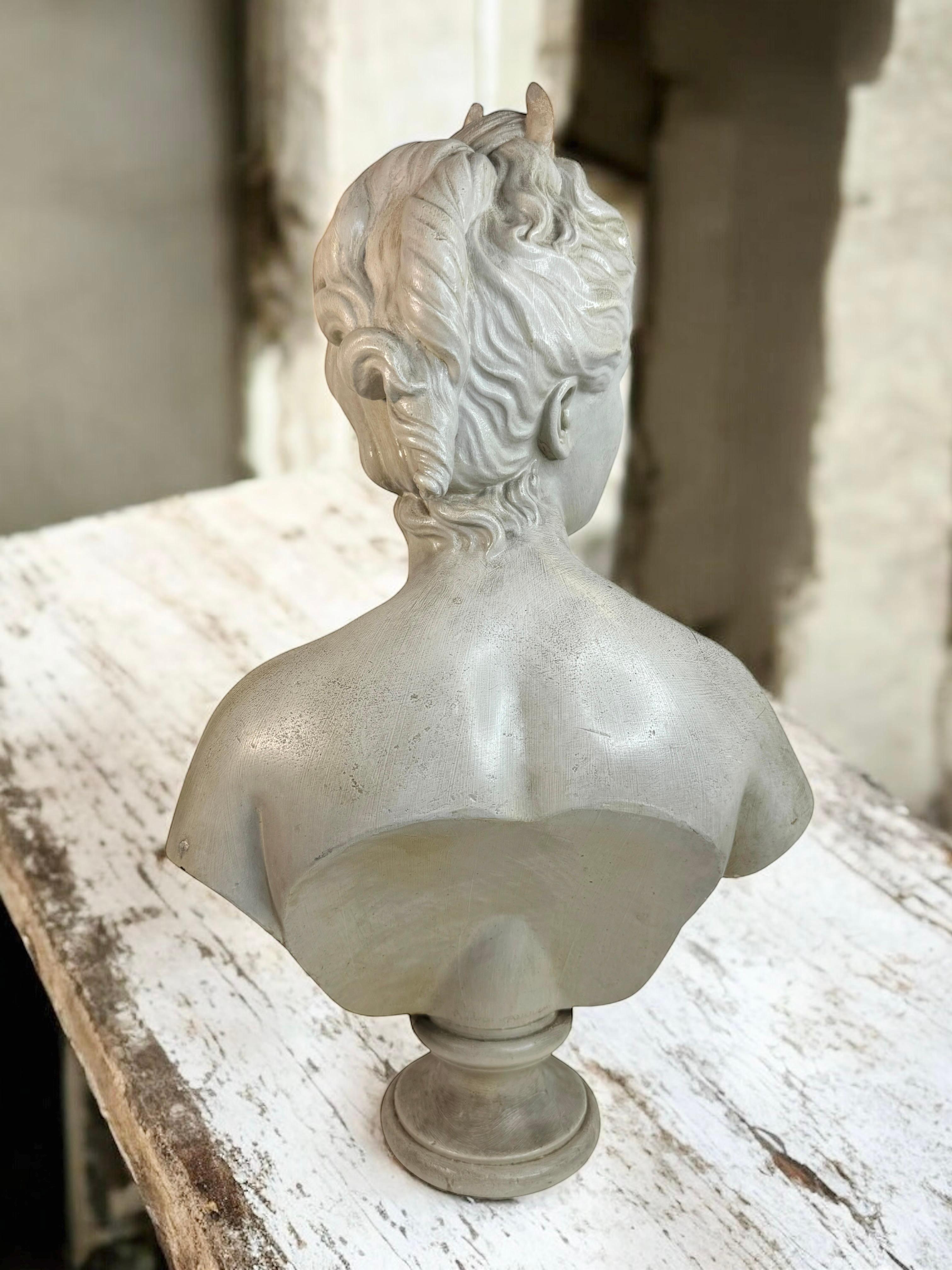 20th Century Terracotta Diana Goddess of the Hunt Bust France 1910s For Sale 9