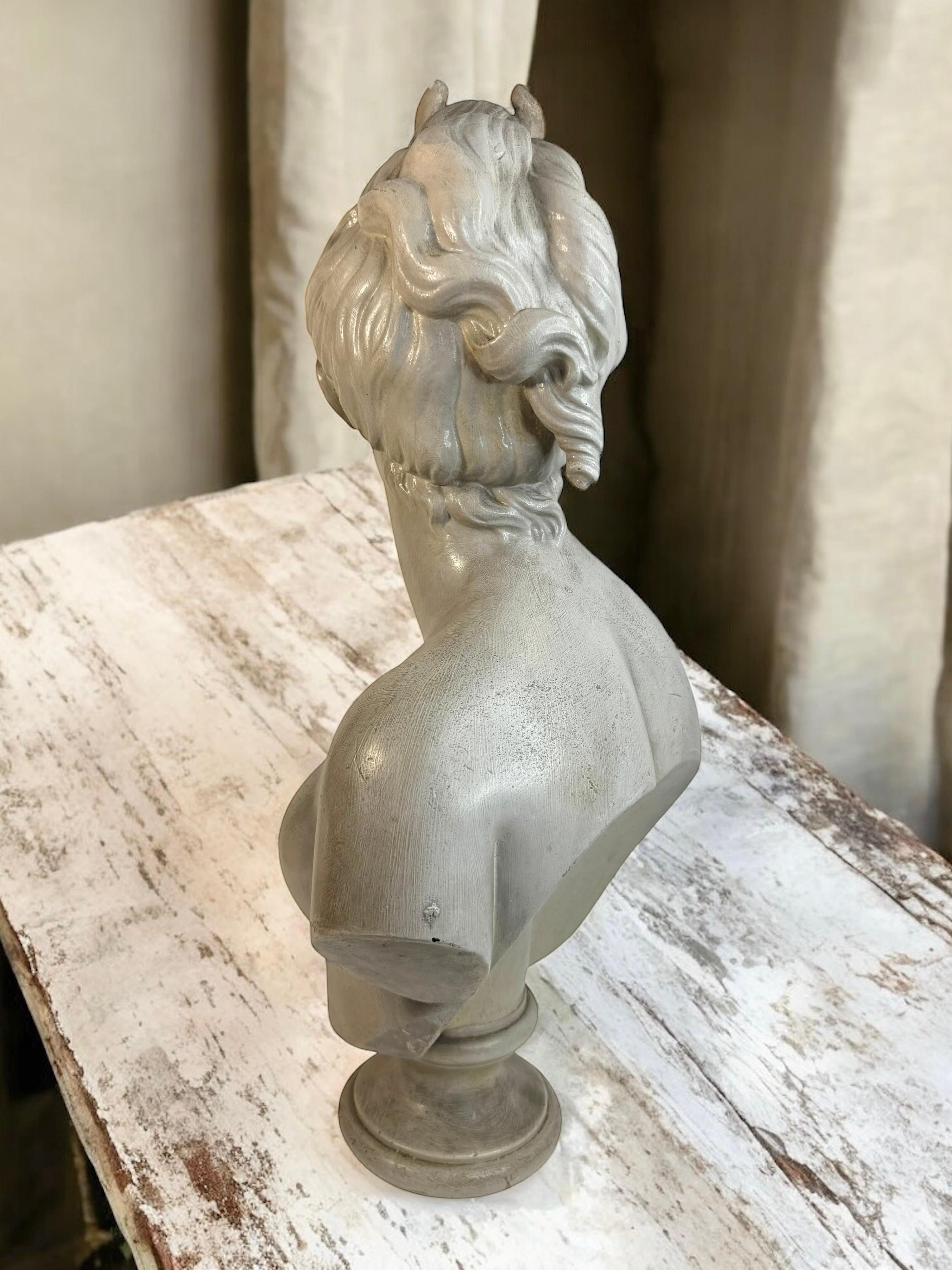 20th Century Terracotta Diana Goddess of the Hunt Bust France 1910s For Sale 10