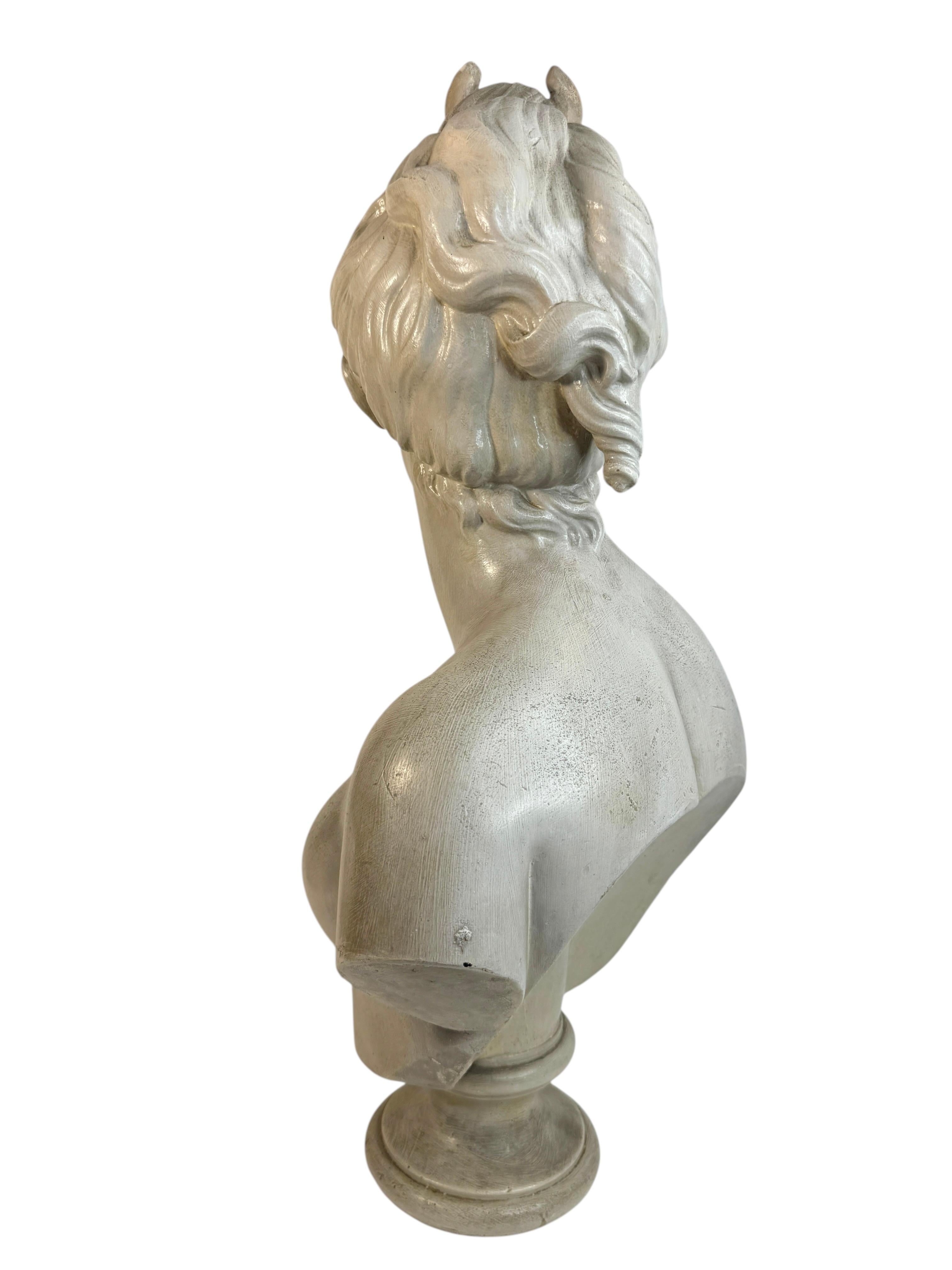 Folk Art 20th Century Terracotta Diana Goddess of the Hunt Bust France 1910s For Sale