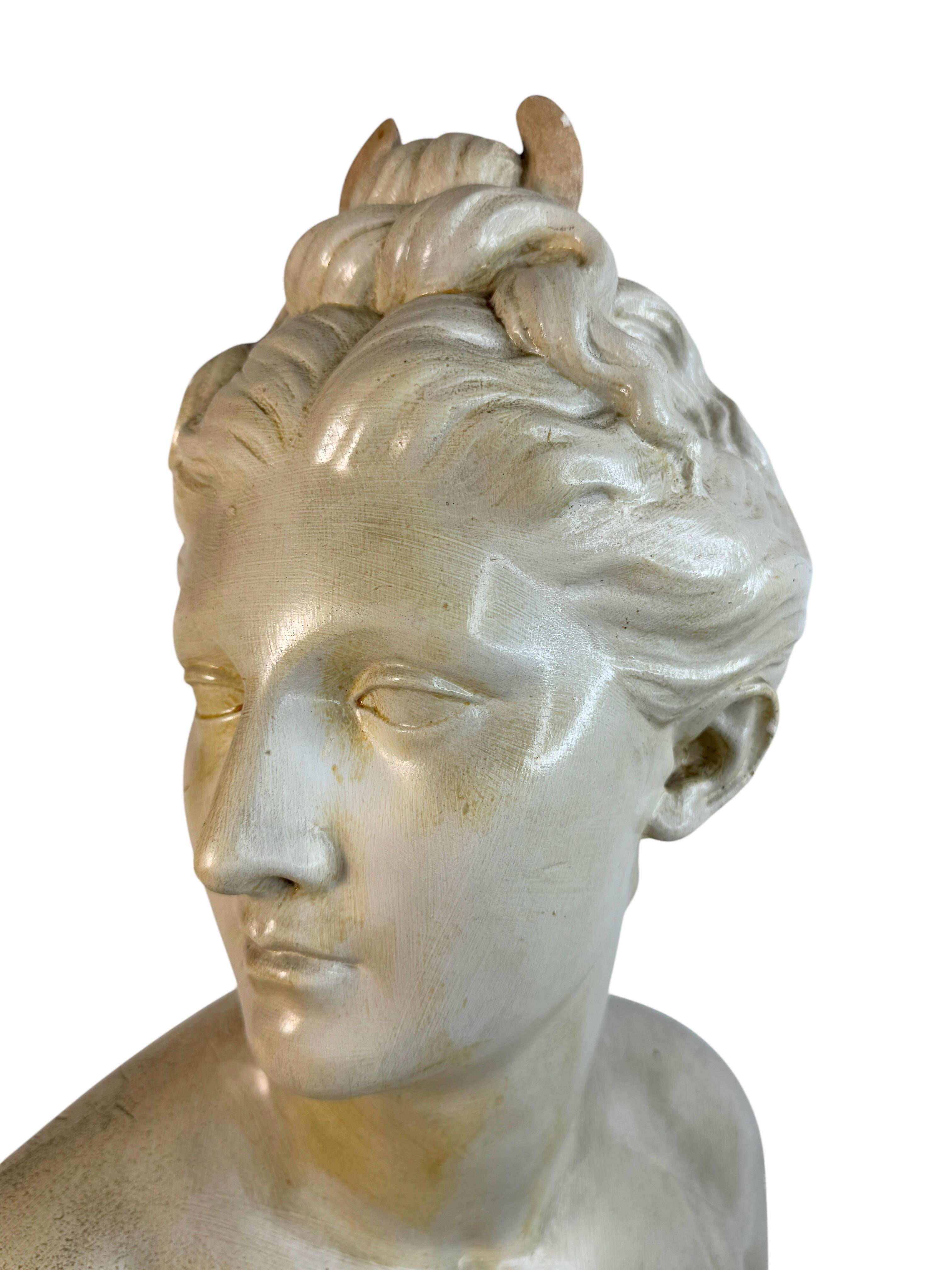 20th Century Terracotta Diana Goddess of the Hunt Bust France 1910s In Good Condition For Sale In Nuernberg, DE