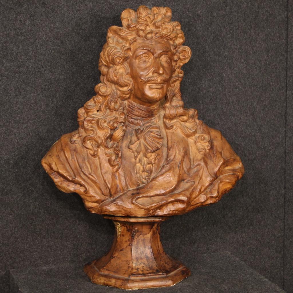 20th Century Terracotta French Nobleman Sculpture, 1950s For Sale 1