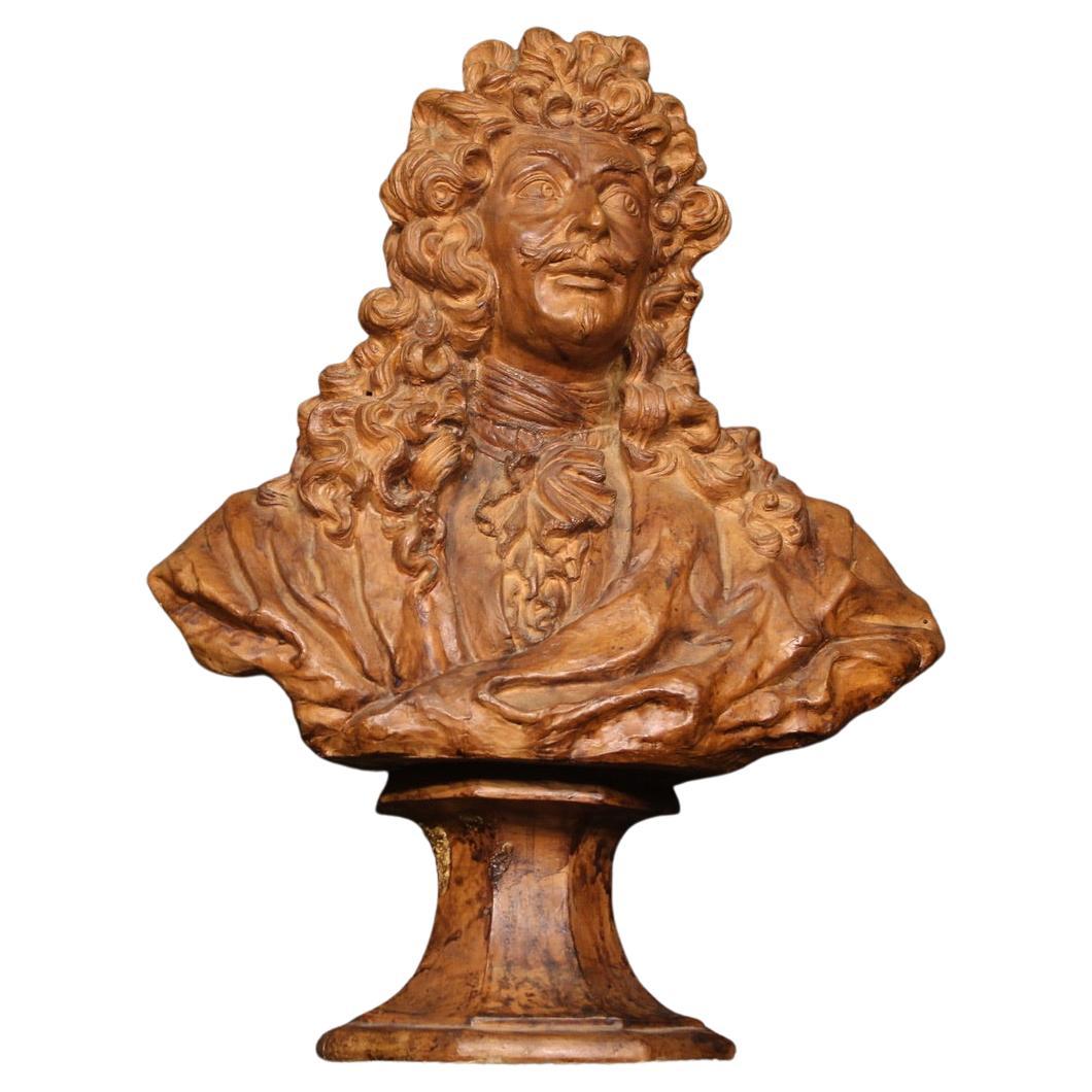 20th Century Terracotta French Nobleman Sculpture, 1950s For Sale