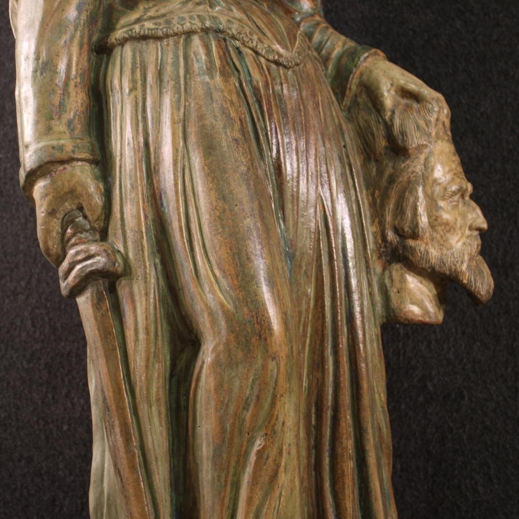 20th Century Terracotta Italian Biblical Sculpture Judith and Holofernes, 1920 2