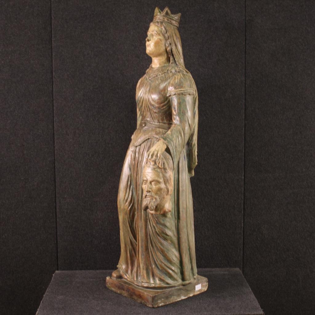 20th Century Terracotta Italian Biblical Sculpture Judith and Holofernes, 1920 5
