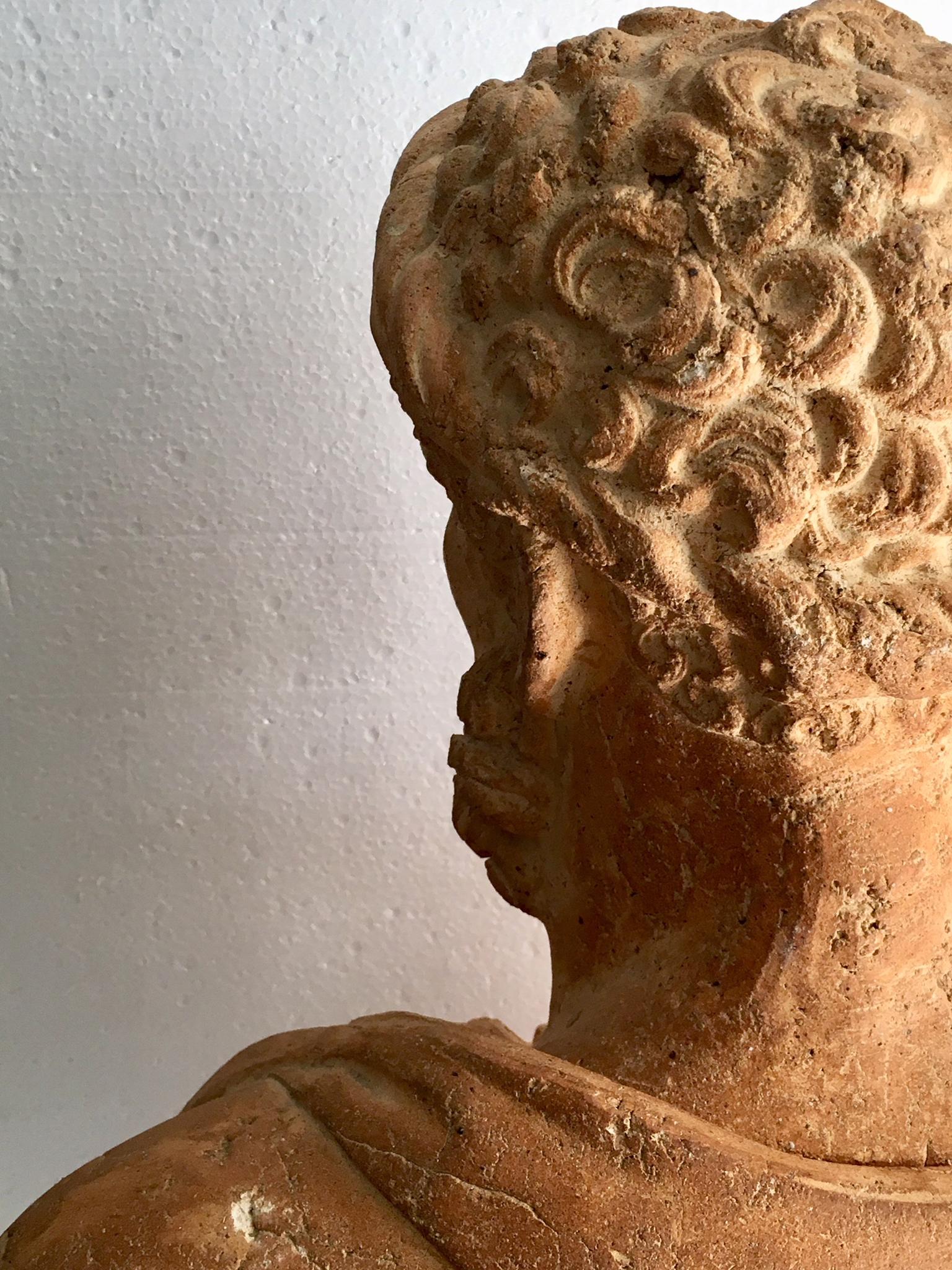 20th Century Terracotta Italian Bust of Emperor 3