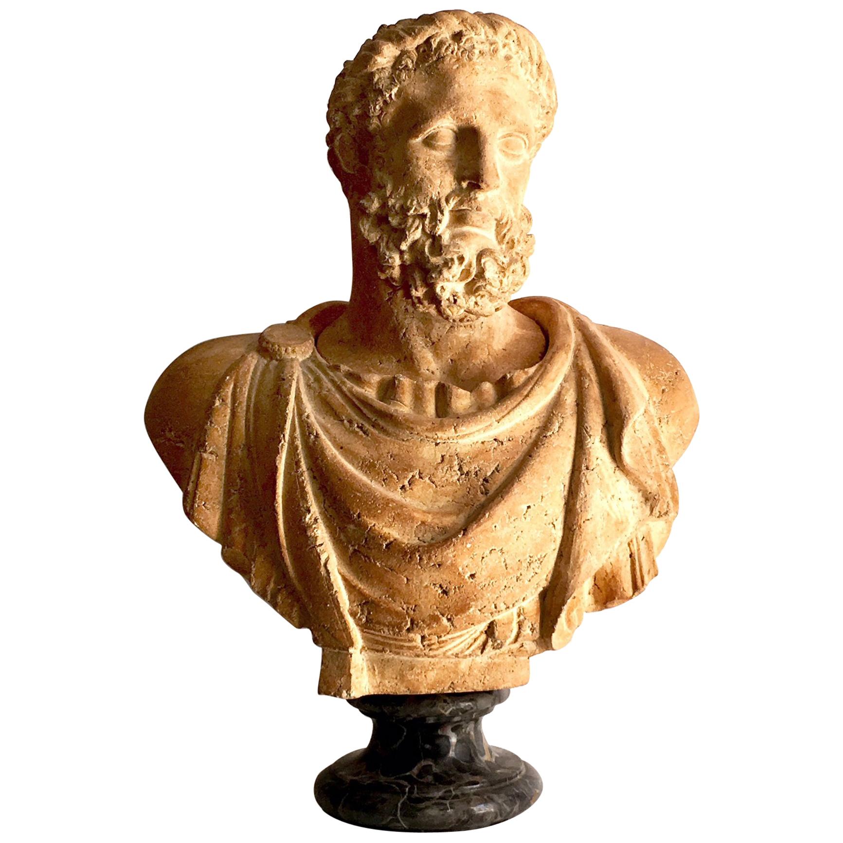 20th Century Terracotta Italian Bust of Emperor