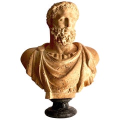 20th Century Terracotta Italian Bust of Emperor