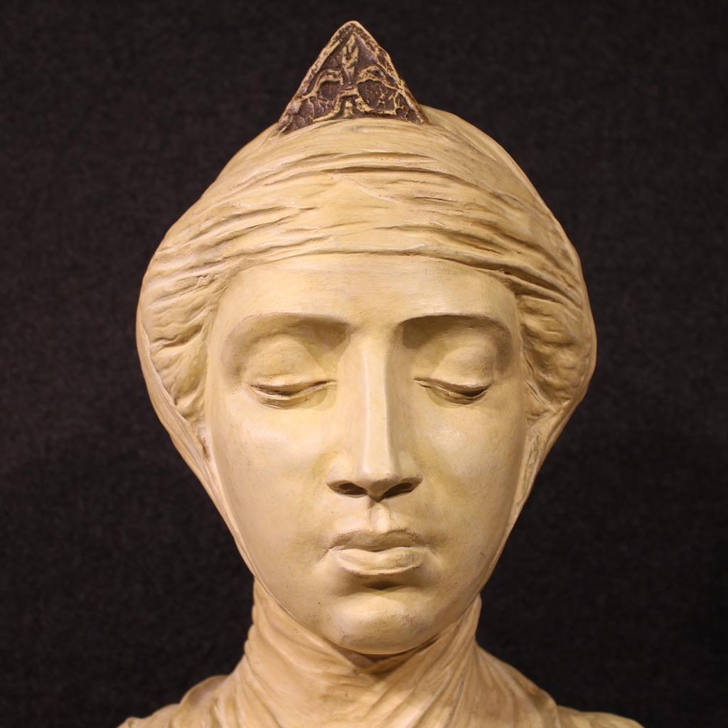 sculpture italienne en terre cuite du 20e siècle Beatrice Portinari, 1920 en vente 6