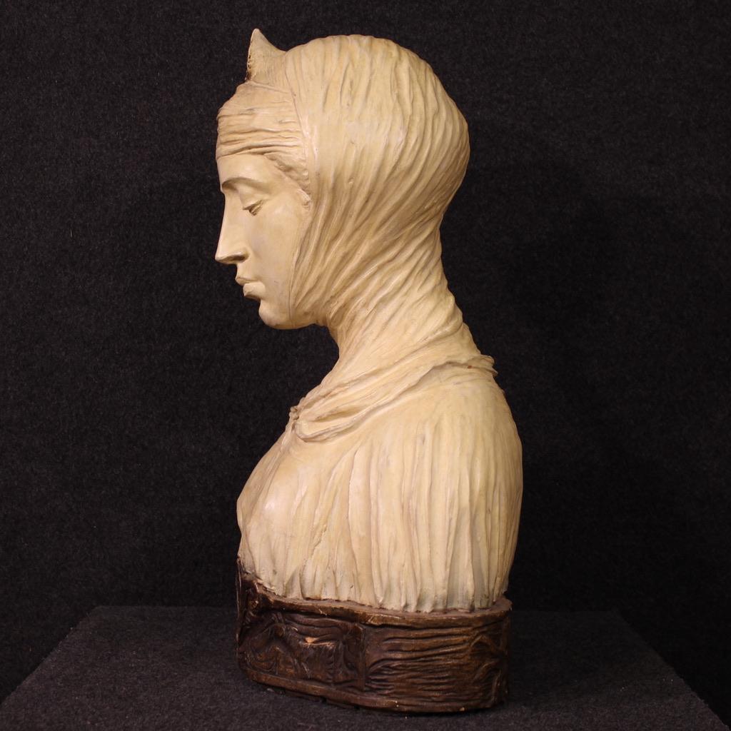 sculpture italienne en terre cuite du 20e siècle Beatrice Portinari, 1920 Bon état - En vente à Vicoforte, Piedmont