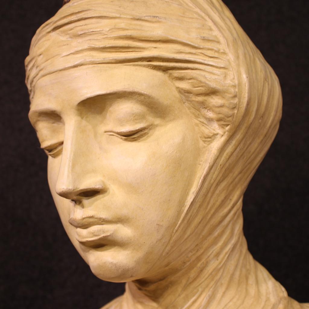 Terre cuite sculpture italienne en terre cuite du 20e siècle Beatrice Portinari, 1920 en vente