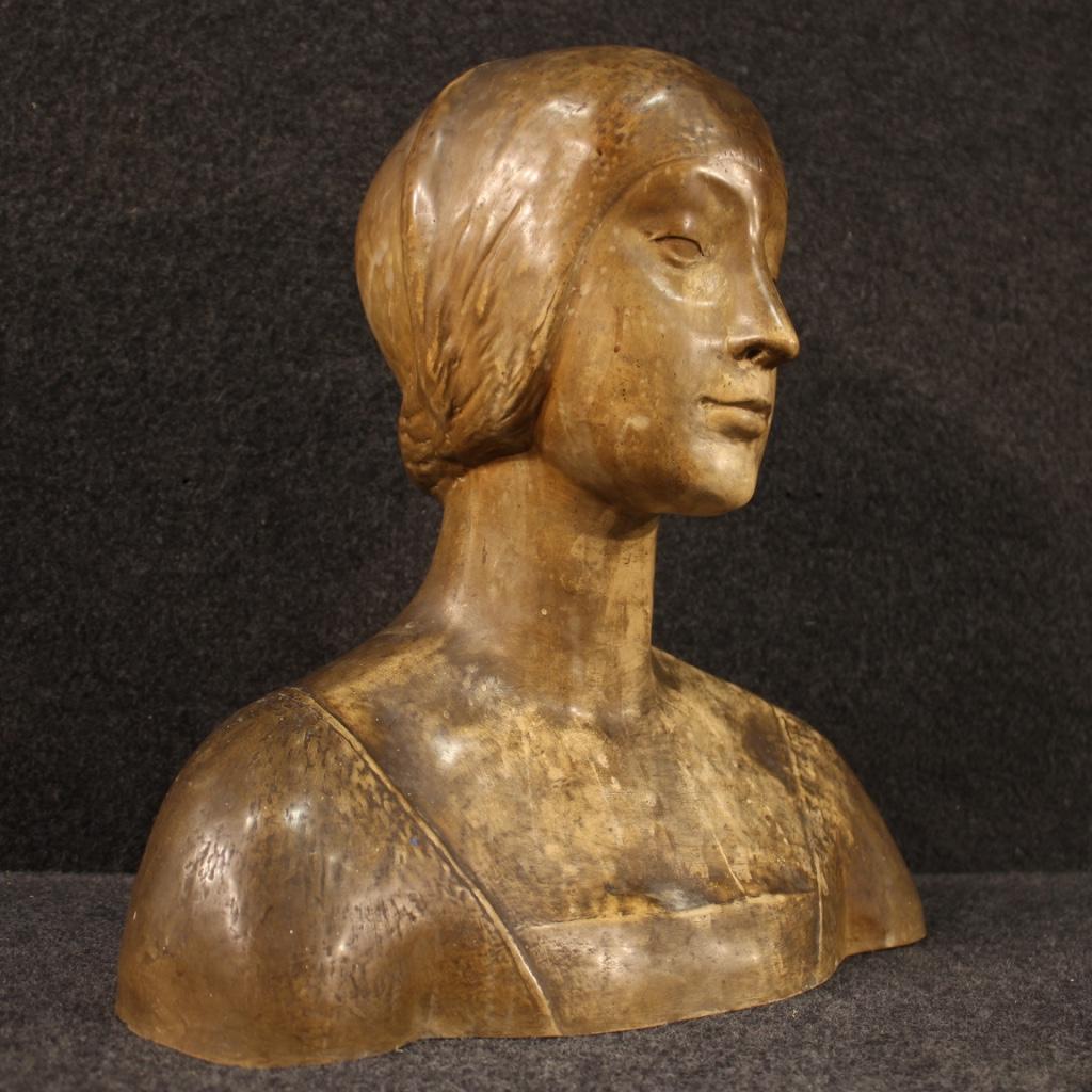 20th Century Terracotta Italian Sculpture Bust of Woman, 1950 7