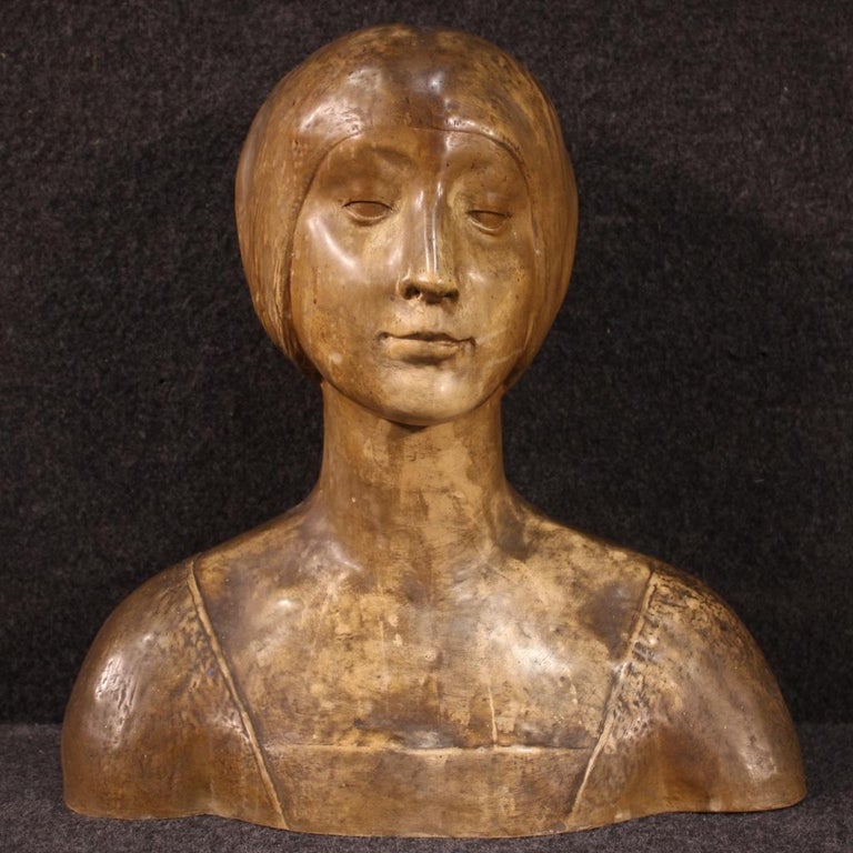 20th Century Terracotta Italian Sculpture Bust of Woman, 1950 at 1stDibs