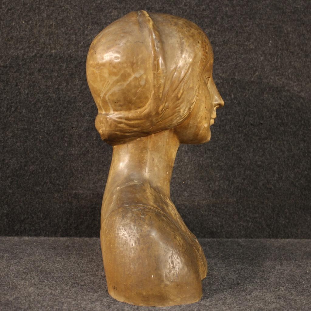 20th Century Terracotta Italian Sculpture Bust of Woman, 1950 1
