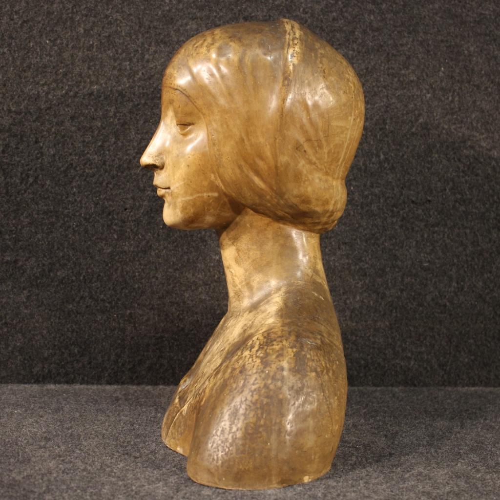 20th Century Terracotta Italian Sculpture Bust of Woman, 1950 3