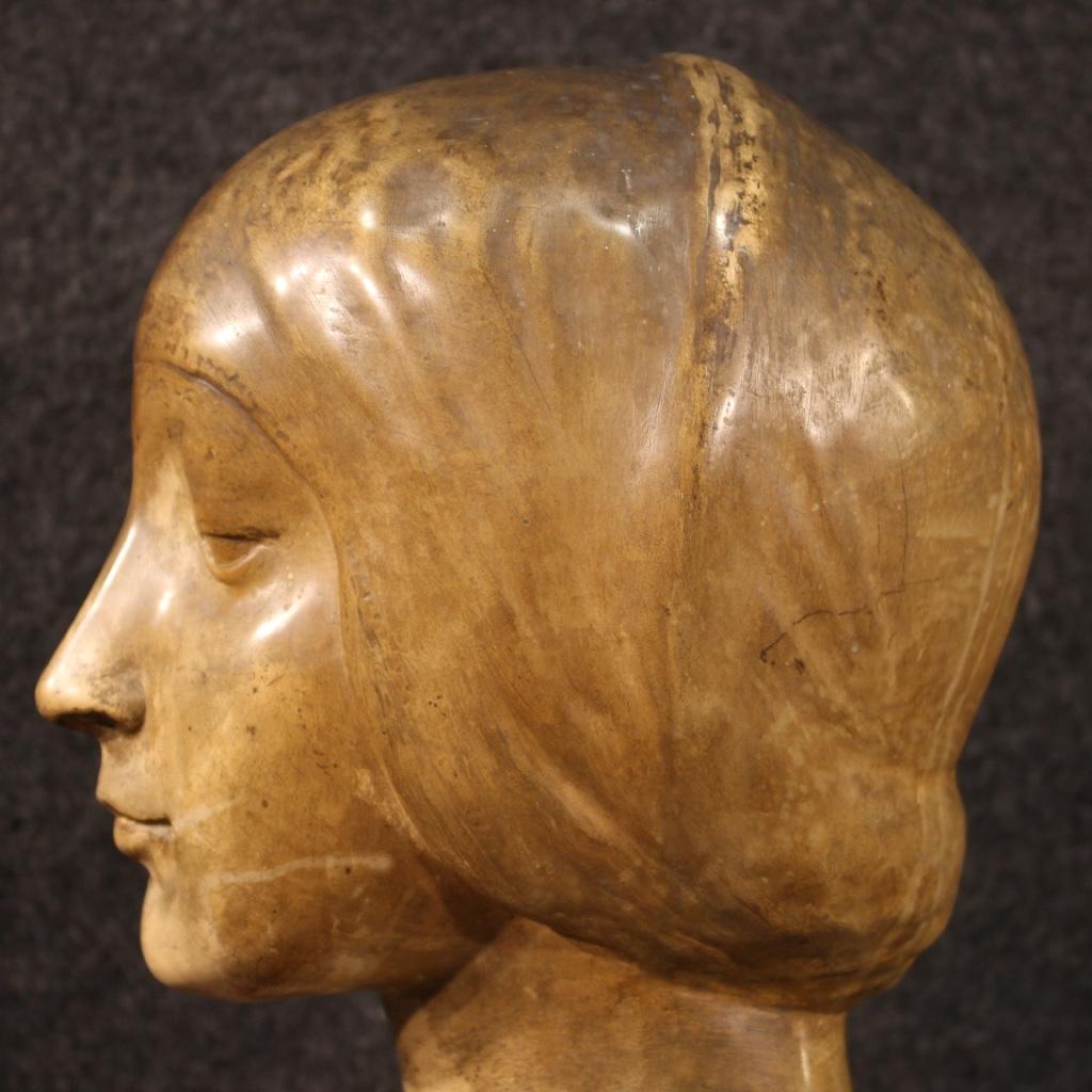 20th Century Terracotta Italian Sculpture Bust of Woman, 1950 4