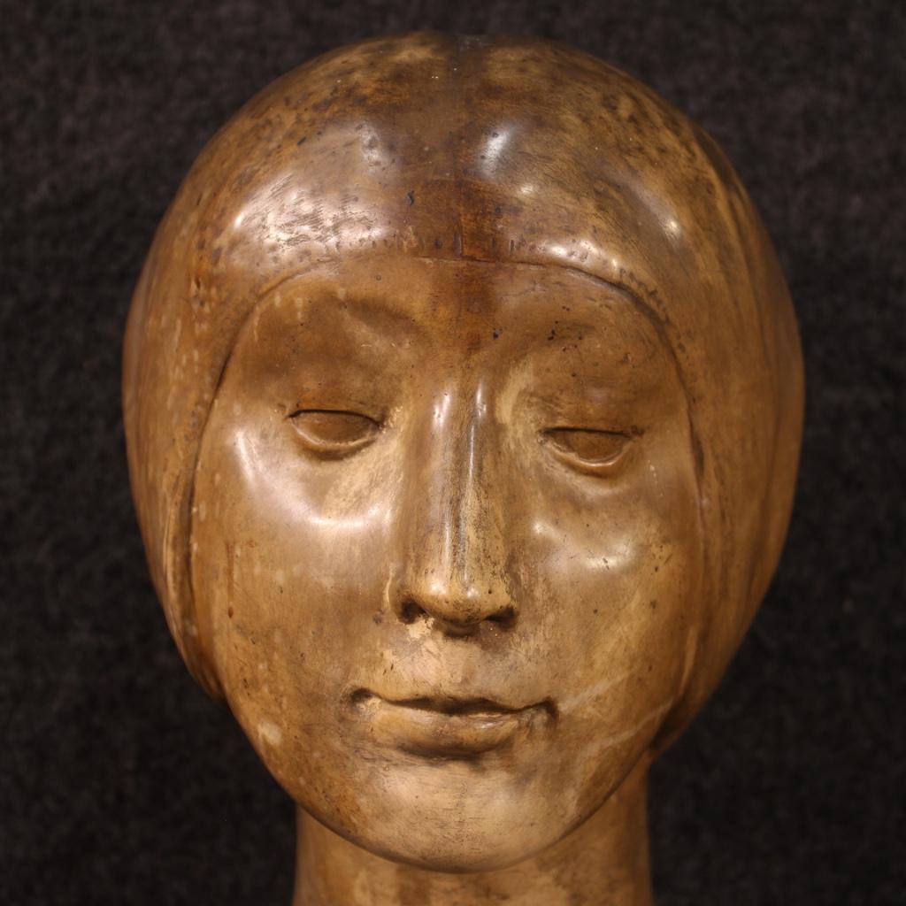 20th Century Terracotta Italian Sculpture Bust of Woman, 1950 5