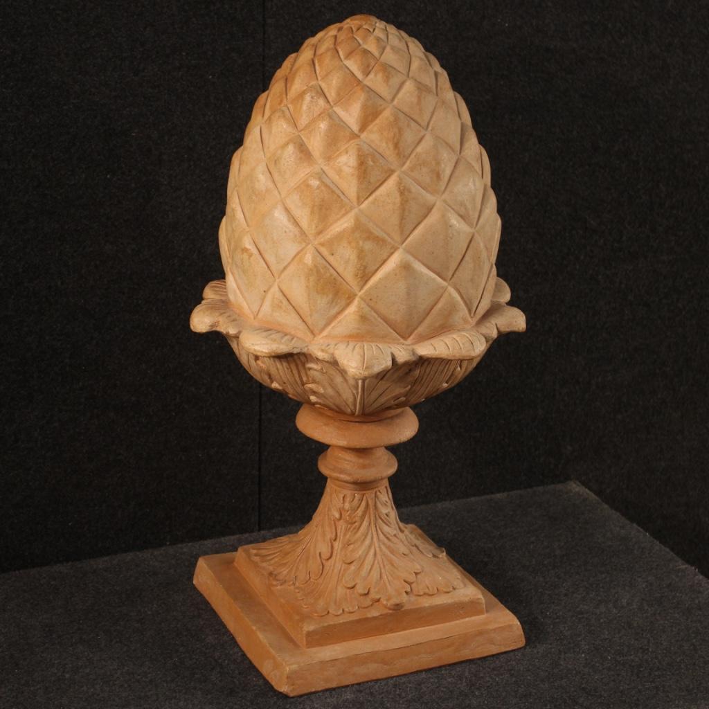 20th Century Terracotta Italian Sculpture Pine Cone, 1970 In Good Condition In Vicoforte, Piedmont
