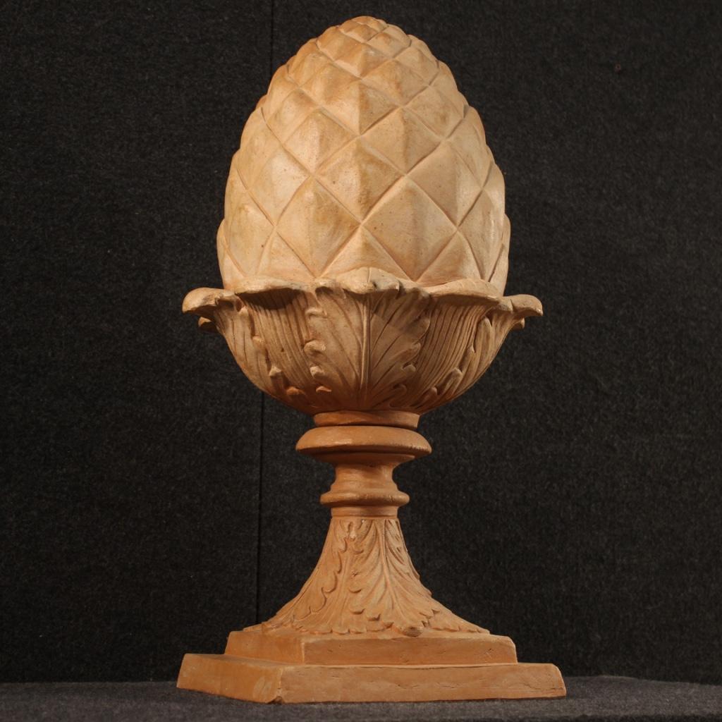 20th Century Terracotta Italian Sculpture Pine Cone, 1970 6