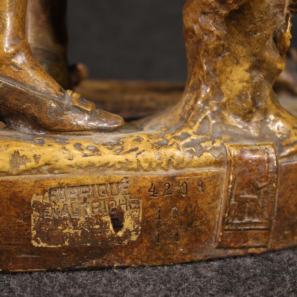 20th Century Terracotta Signed Austrian Sculpture Gallant Scene, 1950 in vendita 6