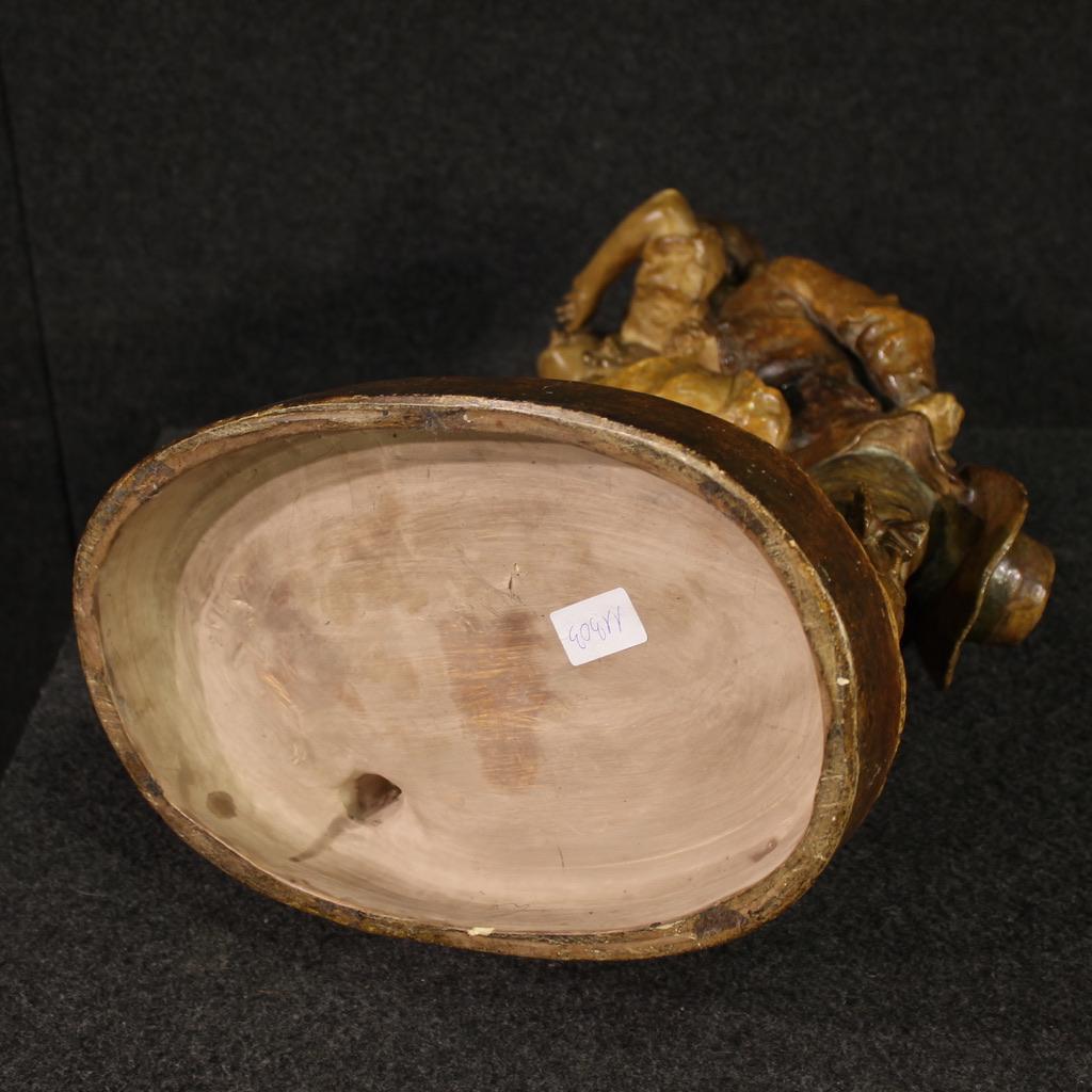 20th Century Terracotta Signed Austrian Sculpture Gallant Scene, 1950 in vendita 1