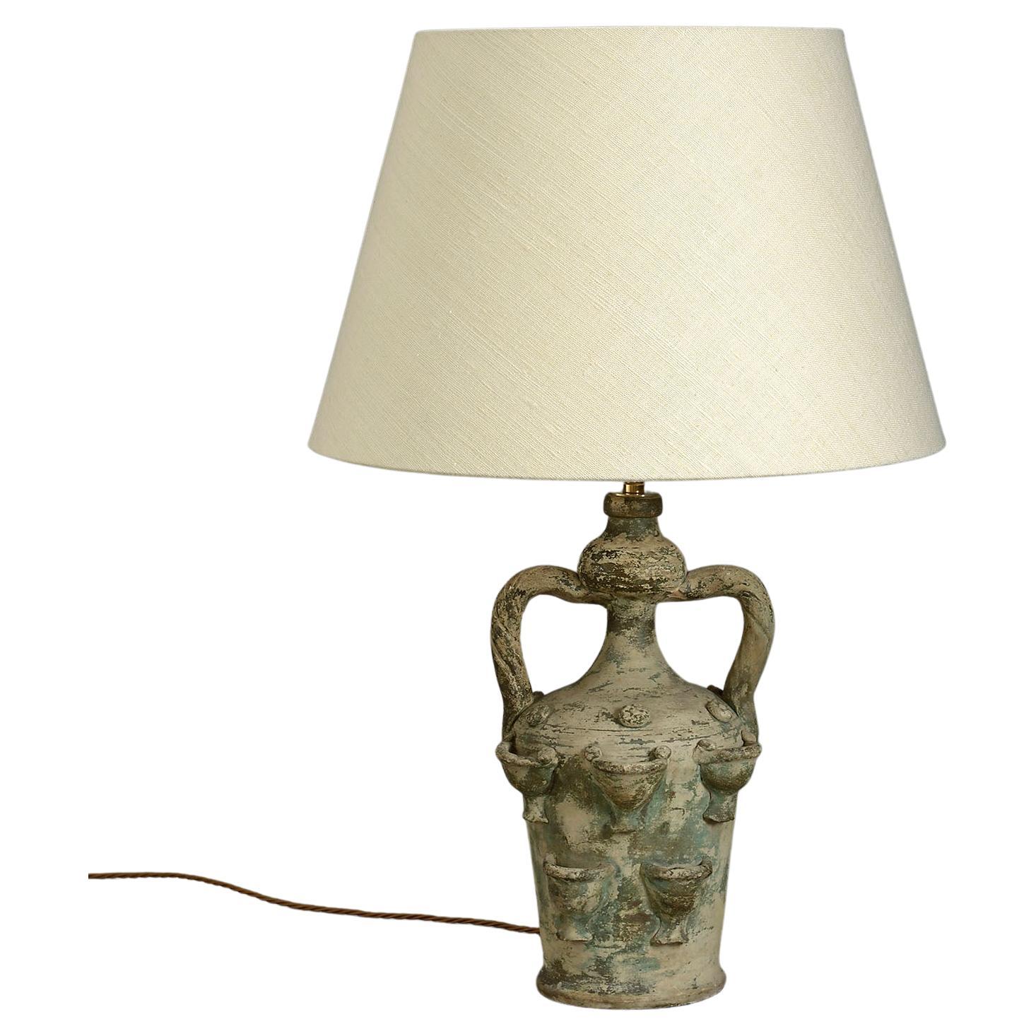 20th Century Terracotta Vase Lamp in the Antique Taste