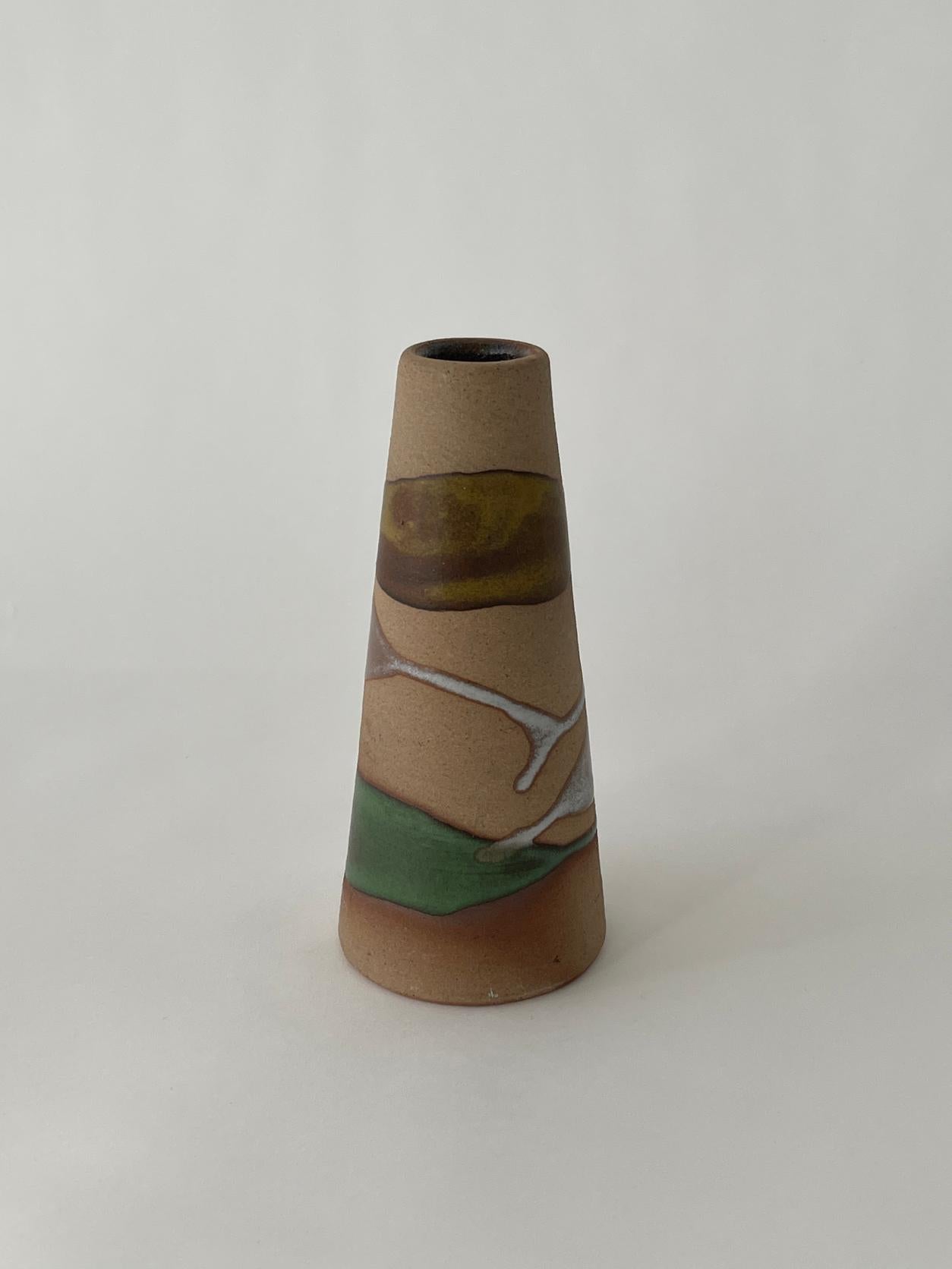 Hand-Crafted 20th Century Textured and Glazed Vessel For Sale