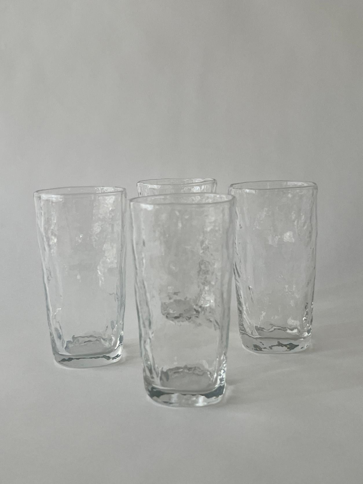 Hand-Crafted 20th Century Textured Drinking Glasses For Sale