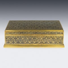 20th Century Thai Royal Silver-Gilt Niello Enamel Cigar Box, Bangkok, circa 1960