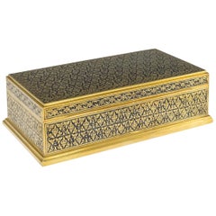 Vintage 20th Century Thai Royal Silver-Gilt Niello Enamel Cigar Box, Bangkok, circa 1960