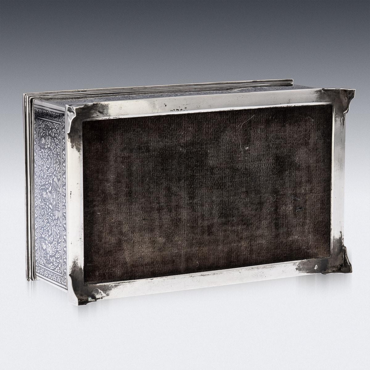 20th Century Thai Solid Silver & Niello Box, Bangkok, c.1940 1