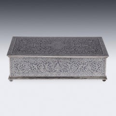 20th Century Thai Solid Silver & Niello Presentation Casket, Bangkok, C.1940