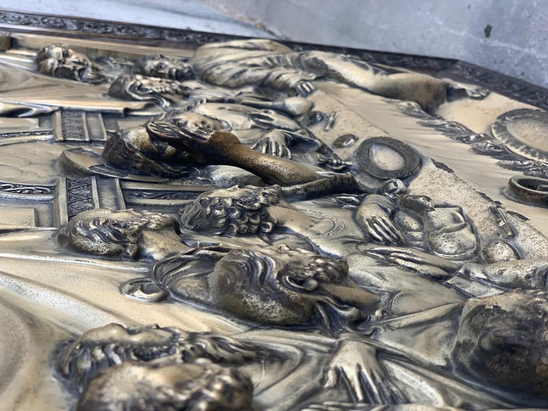 20th Century "The Last Supper" Large Metal Sculpture Relief For Sale at ...