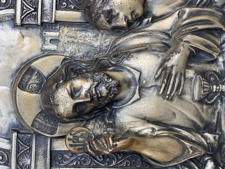 20th Century "The Last Supper" Large Metal Sculpture Relief For Sale at ...
