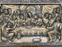 20th Century "The Last Supper" Metal Relief