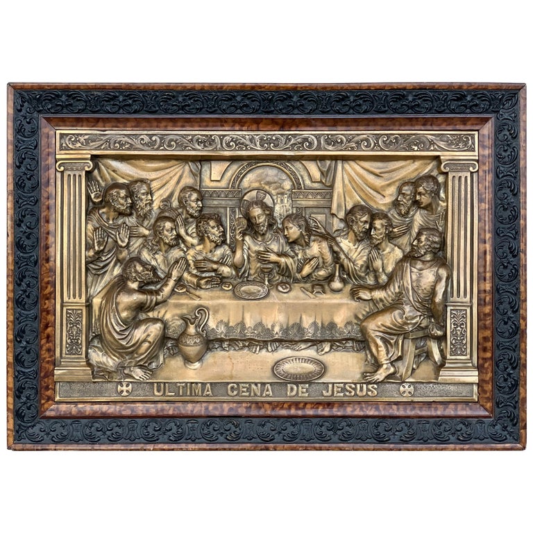 20th Century "The Last Supper" Metal Relief For Sale