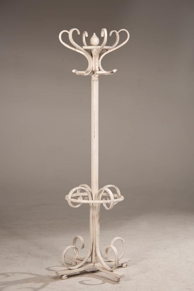 Mid-Century Modern Porte-manteaux Shabby blanc Thonet du 20ème siècle en vente