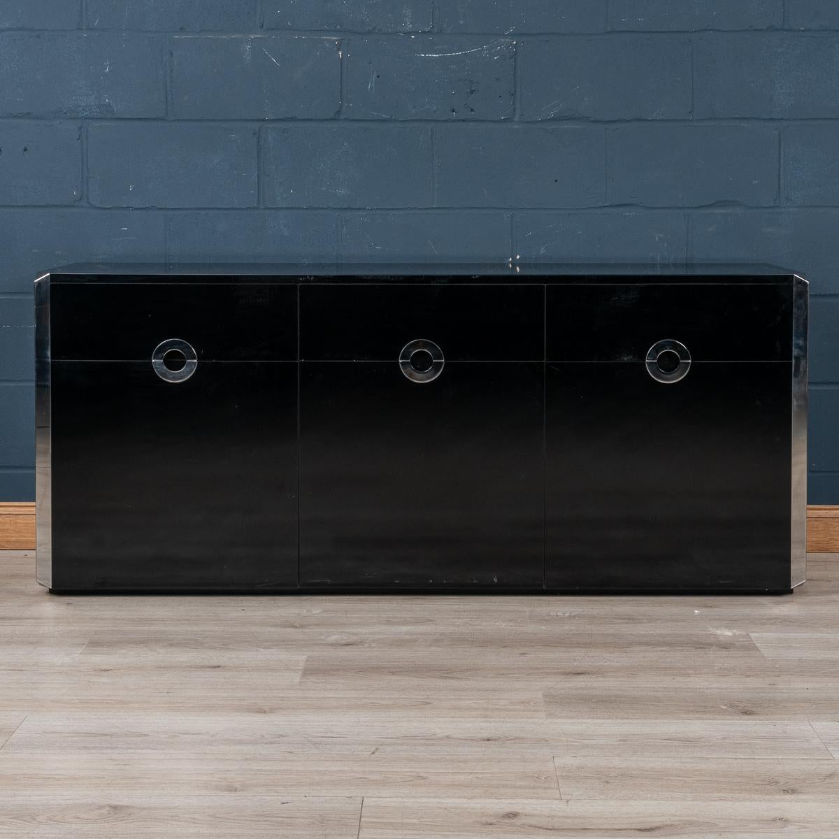 Italian 20th Century Three-Door Sideboard By Willy Rizzo For Mario Sabot, Italy, 1970s