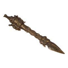 20th Century Tibetan Brass Phurba Dagger