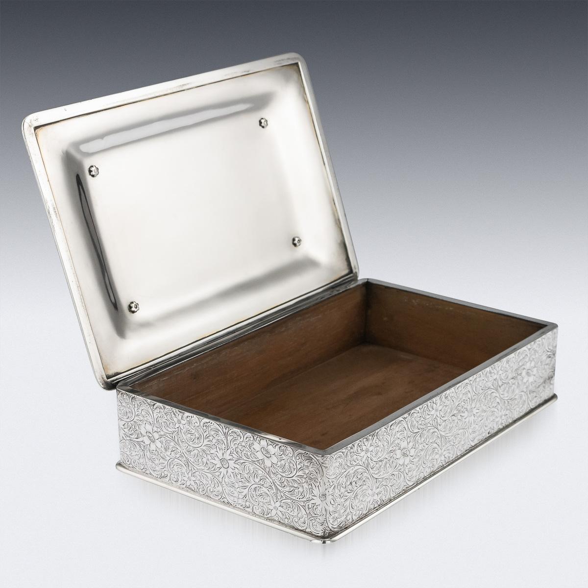 American 20th Century Tiffany & Co. Solid Silver Three-Tier Cigar Box, circa 1920