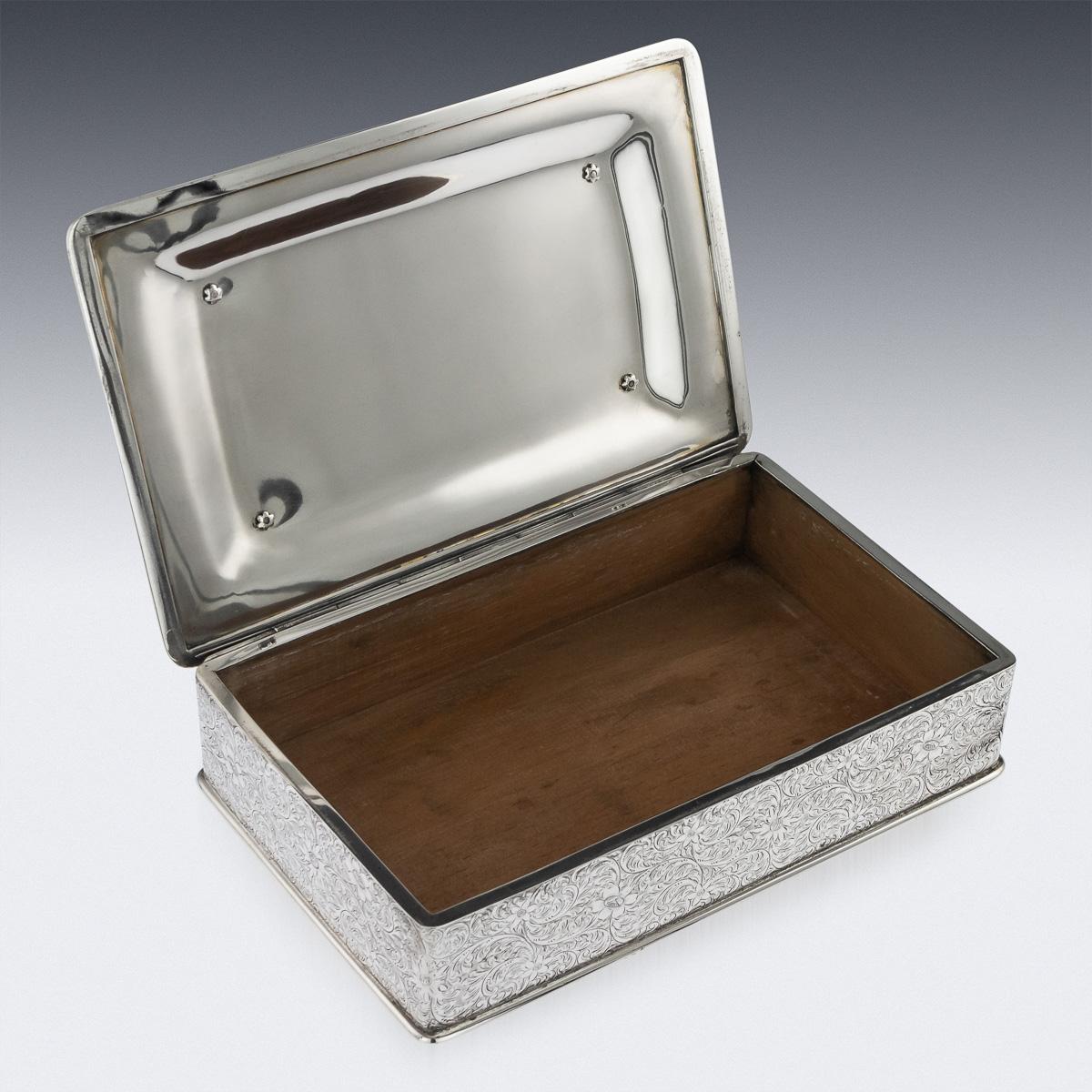 Sterling Silver 20th Century Tiffany & Co. Solid Silver Three-Tier Cigar Box, circa 1920