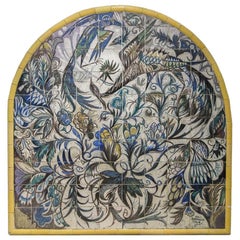 Portugiesische Azulejos-Wandgemälde aus der Mitte des Jahrhunderts von Jorge Barradas in Gelb und Blau