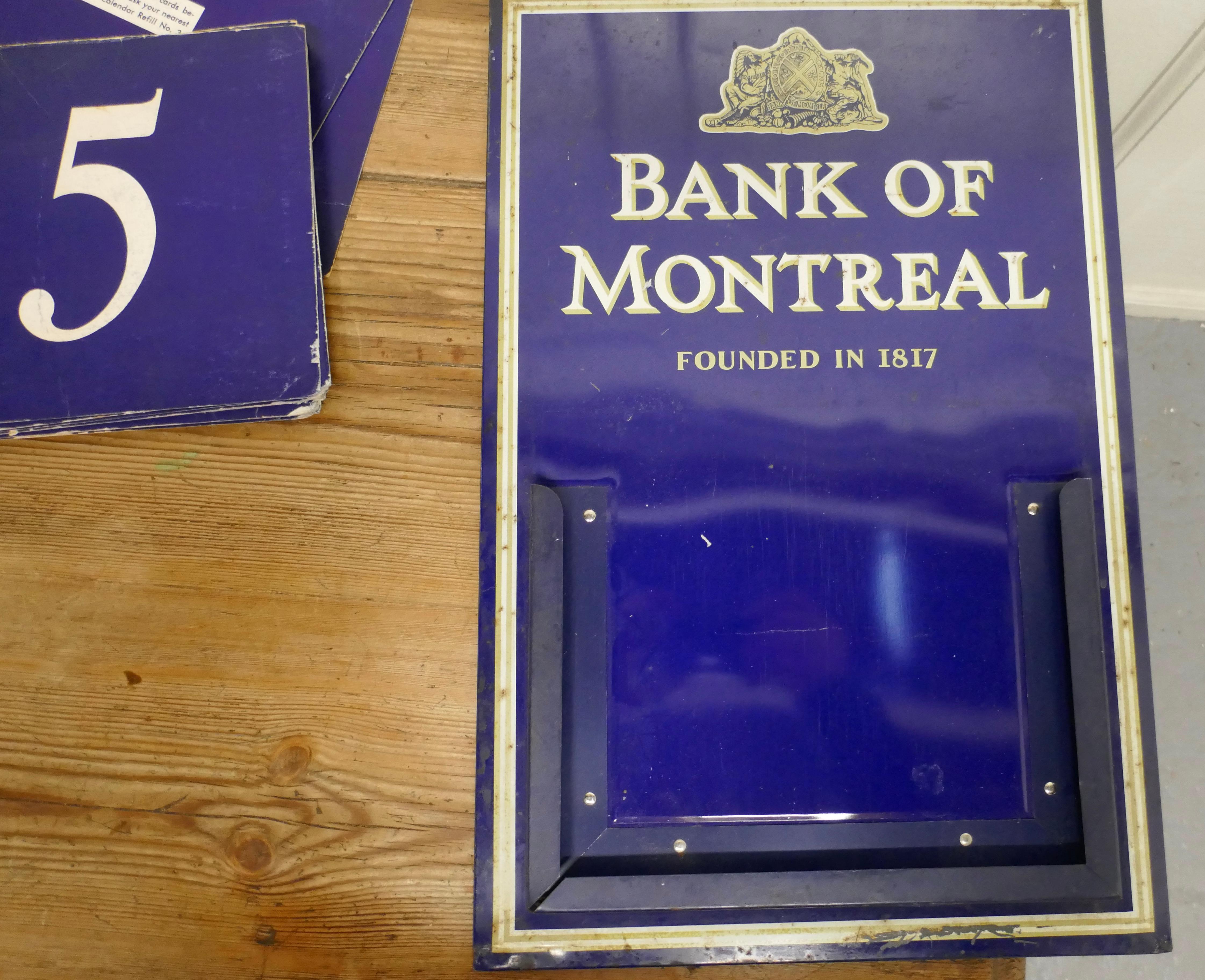Industrial 20th Century Tin Plate Perpetual Calendar from Bank of Montreal, 1817 For Sale