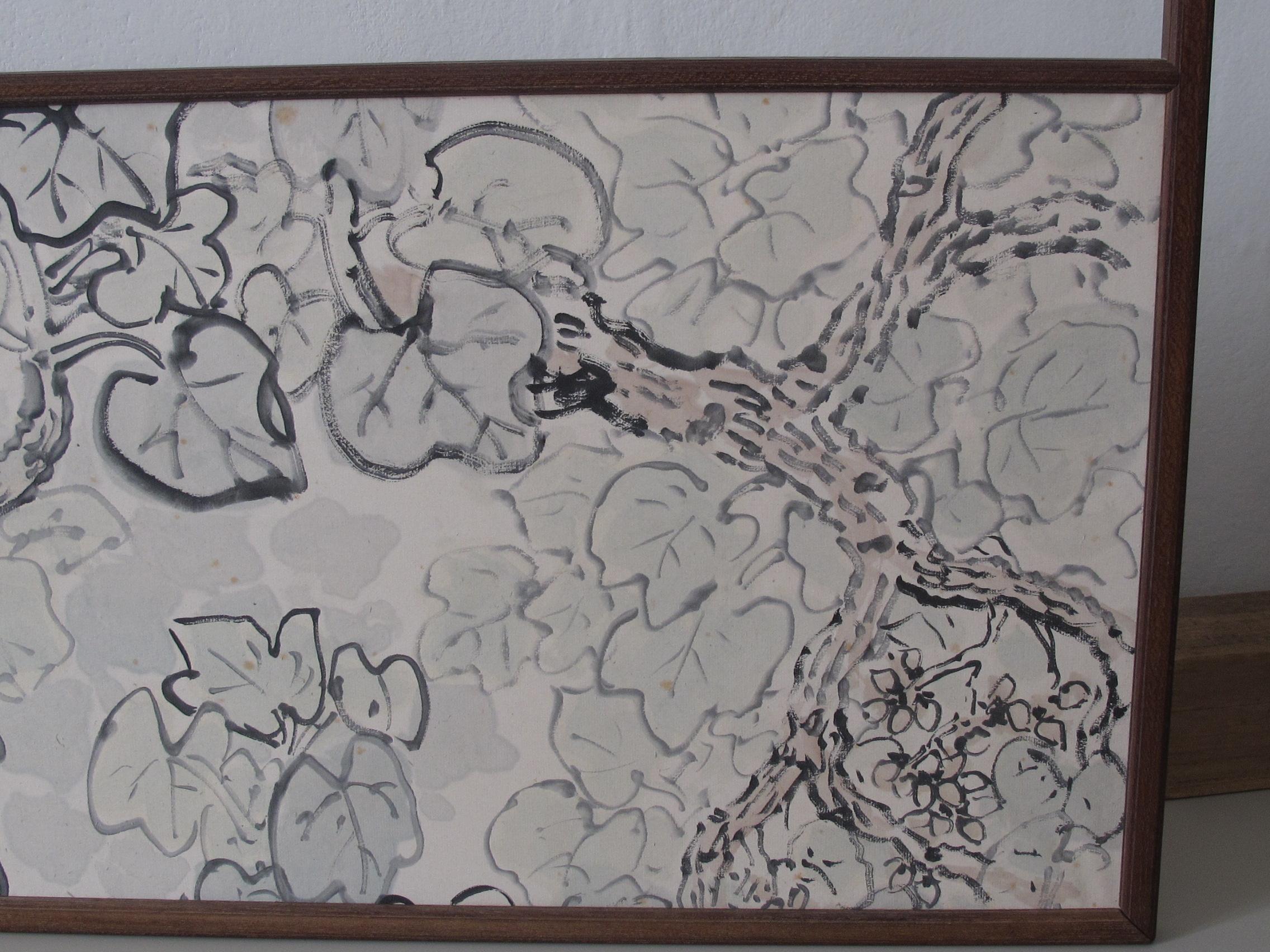 Taisho 20th Century Tomita Keisen Two-Fold Paper Screen For Sale