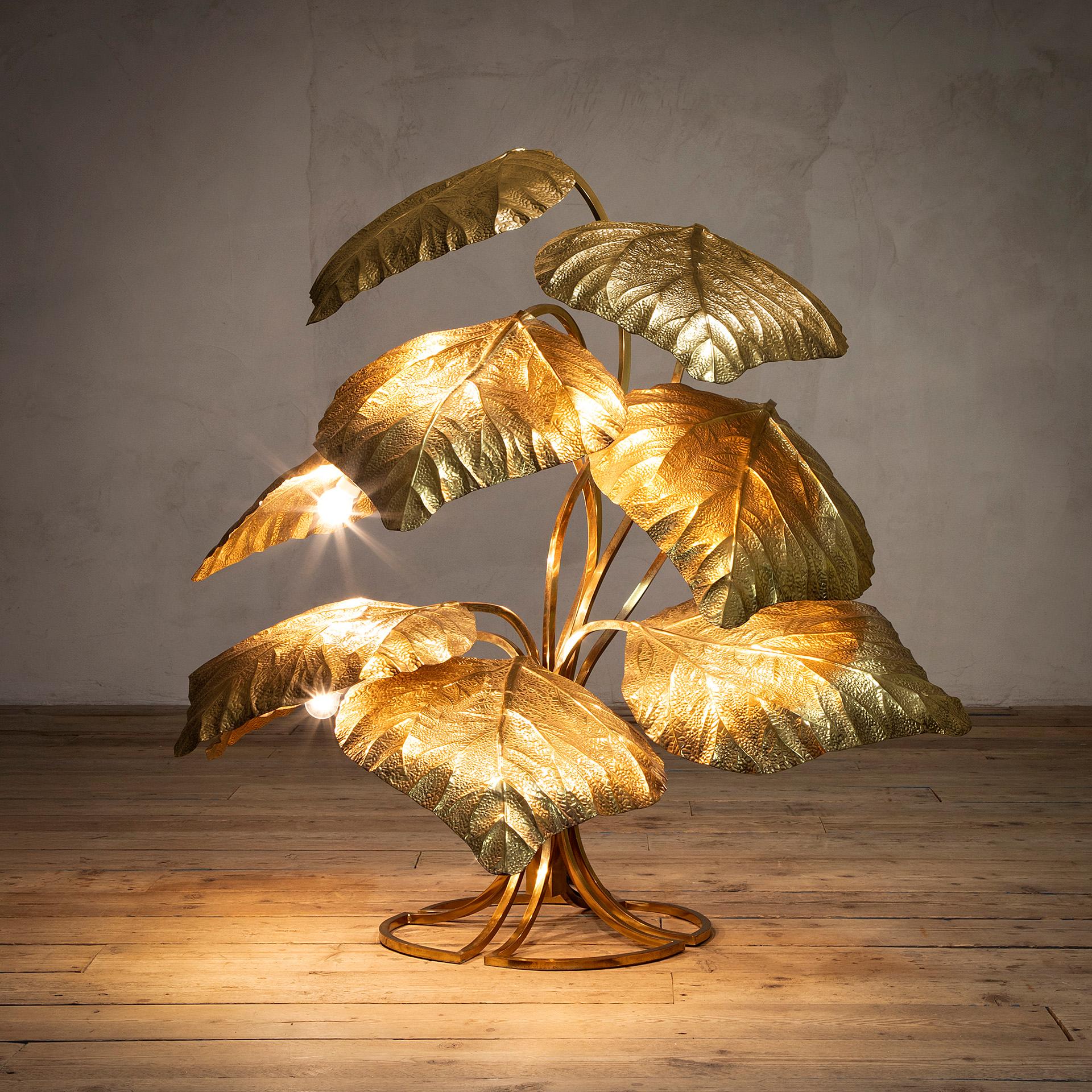 Laiton 20e siècle, Tommaso Barbi for Bottega Gadda Big Floor Lamp en vente