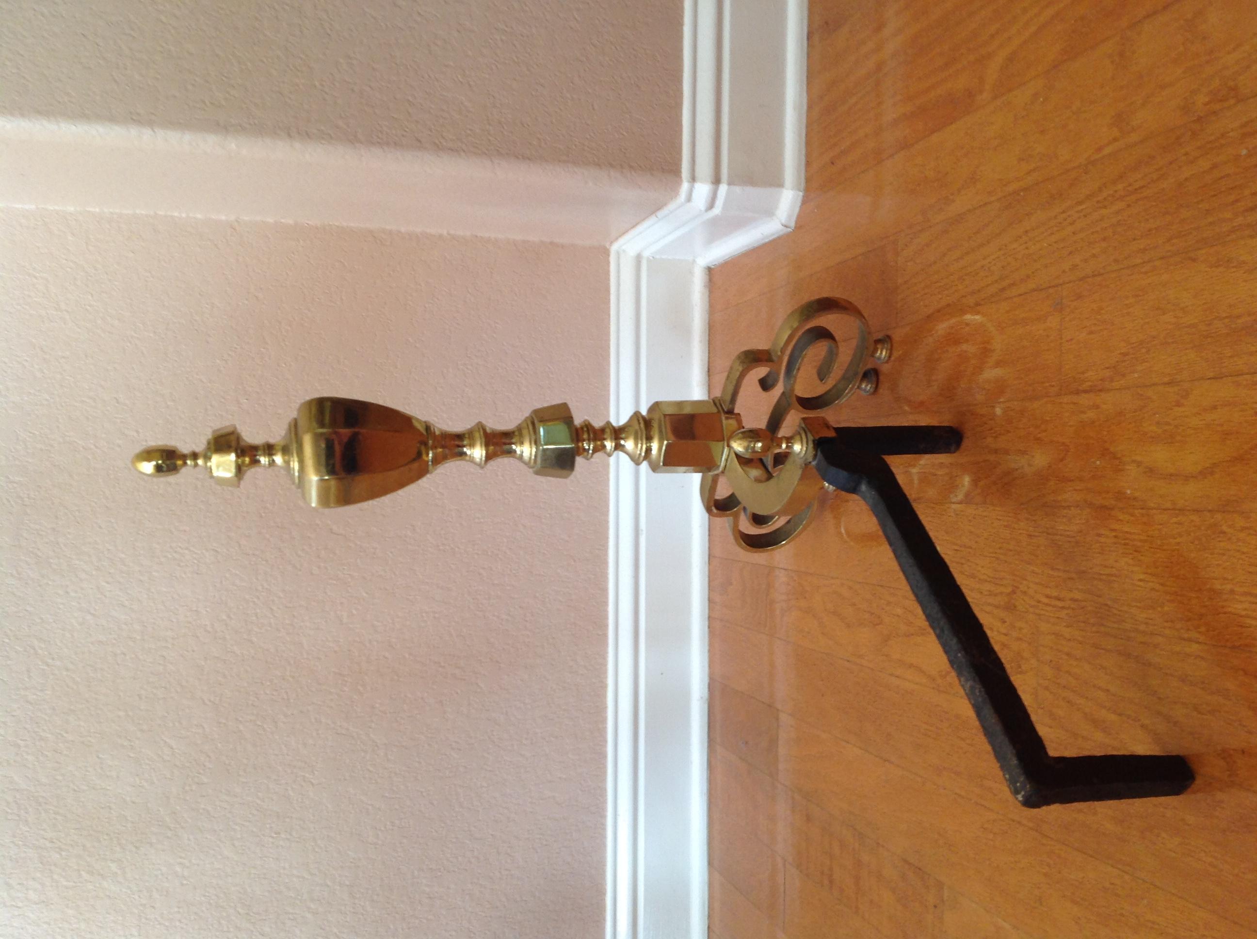 20th Century Traditional Brass Fireplace Andirons -- A Pair For Sale 1