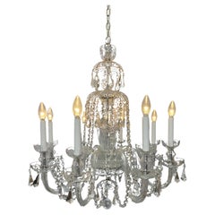 Lustre traditionnel en cristal du 20e siècle - 8 branches
