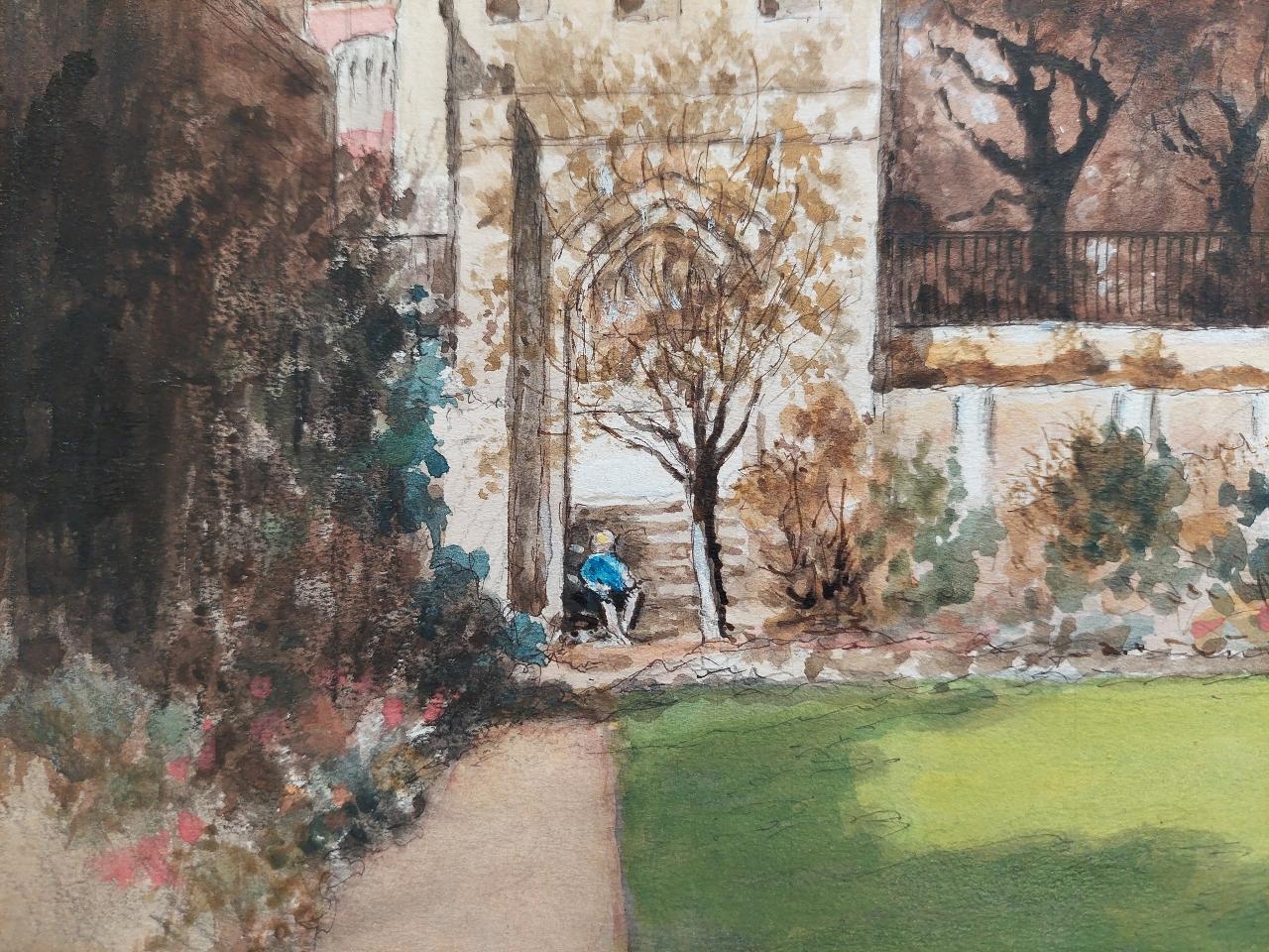 Traditionelles englisches Gemälde des 20. Jahrhunderts, Rochester Castle View, Kent im Angebot 2