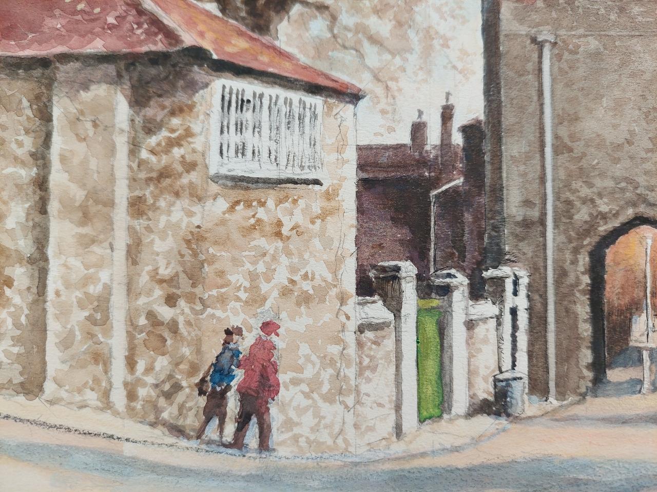 Pintura tradicional inglesa del siglo XX Puerta del Priorato de la Catedral de Rochester, Kent Otro en venta